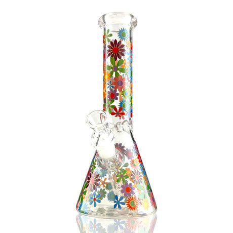 10" Floral Garden Beaker Bong Series – 4mm Thick Glass Glass Bong Super Supplys Inc Design C
