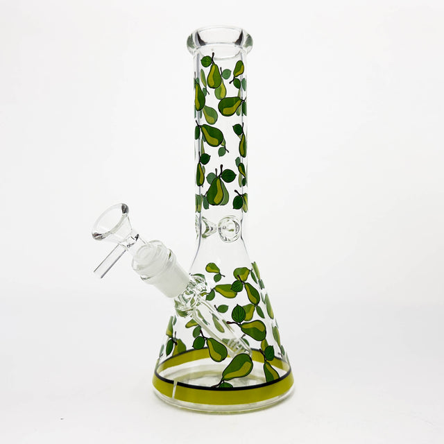 10" Glass Beaker Bong with Apple Design [FT08] Glass Bong LEHIGH WHOLESALE