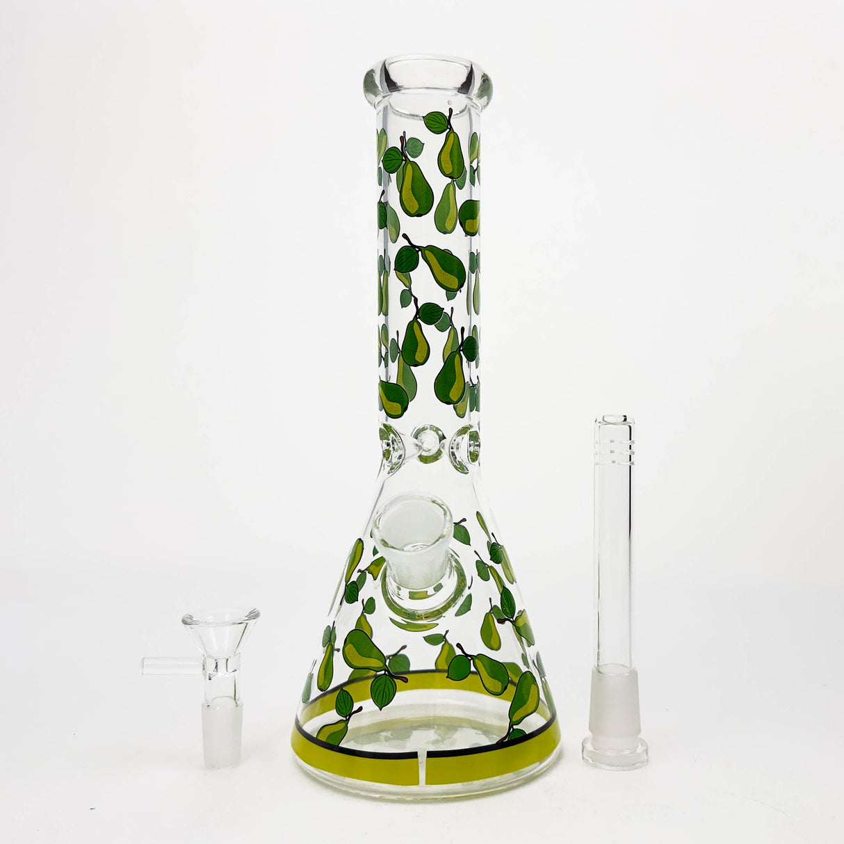 10" Glass Beaker Bong with Apple Design [FT08] Glass Bong LEHIGH WHOLESALE