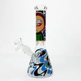 10" Glass Beaker Bong with Cartoon Design [FT09] Glass Bong LEHIGH WHOLESALE