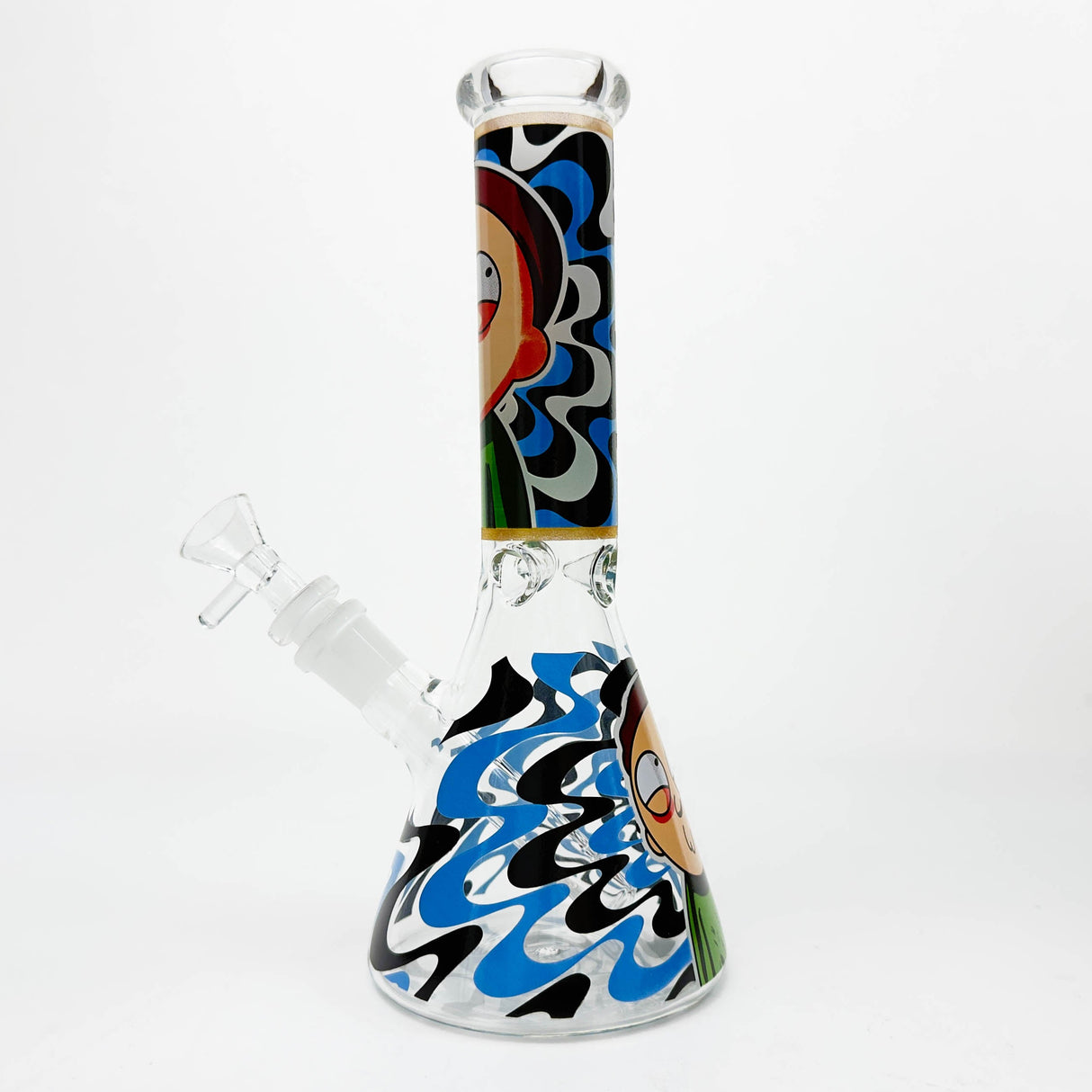 10" Glass Beaker Bong with Cartoon Design [FT09] Glass Bong LEHIGH WHOLESALE