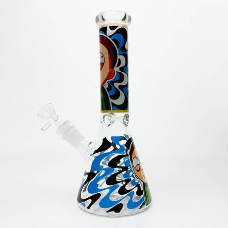 10" Glass Beaker Bong with Cartoon Design [FT09] Glass Bong LEHIGH WHOLESALE
