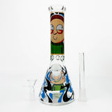 10" Glass Beaker Bong with Cartoon Design [FT09] Glass Bong LEHIGH WHOLESALE