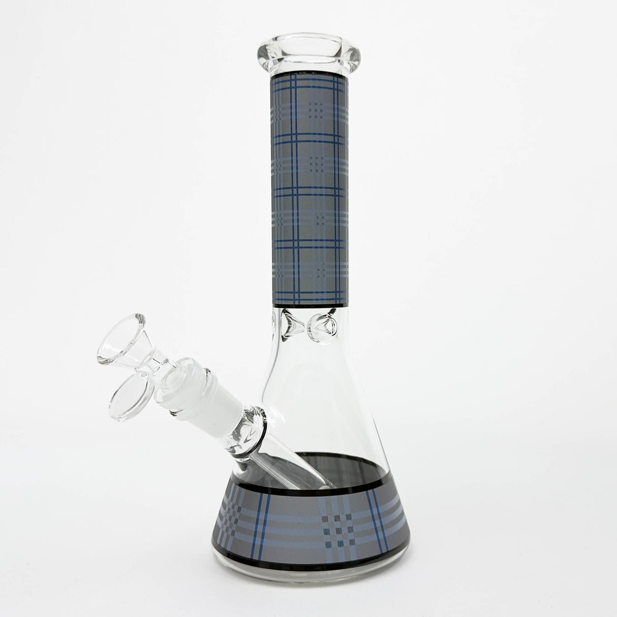 10" Glass Beaker Bong with Rectangle Print Design – [FT510] Glass Bong LEHIGH WHOLESALE