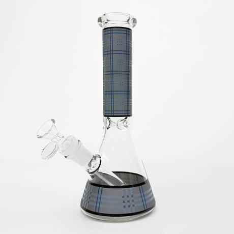 10" Glass Beaker Bong with Rectangle Print Design – [FT510] Glass Bong LEHIGH WHOLESALE