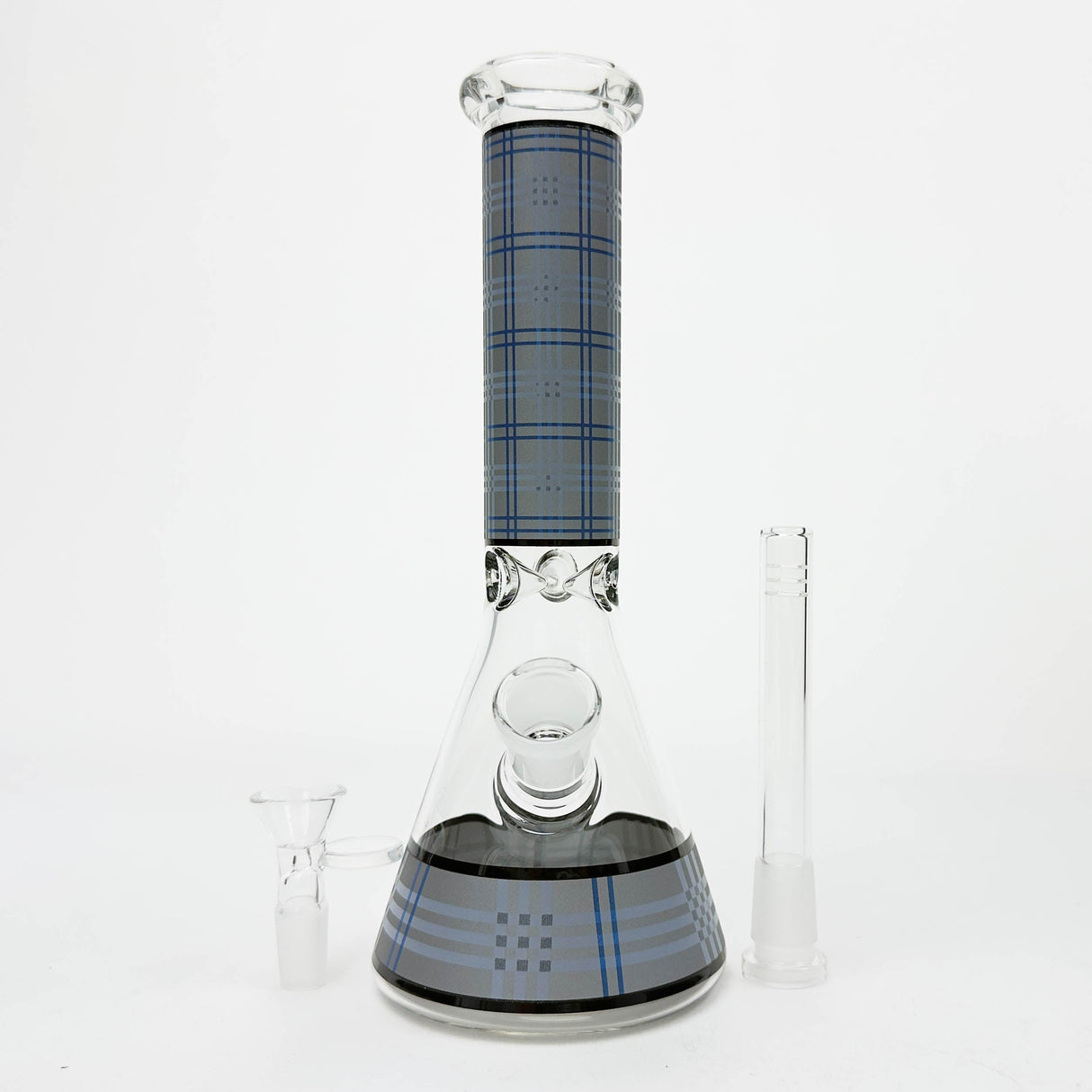 10" Glass Beaker Bong with Rectangle Print Design – [FT510] Glass Bong LEHIGH WHOLESALE