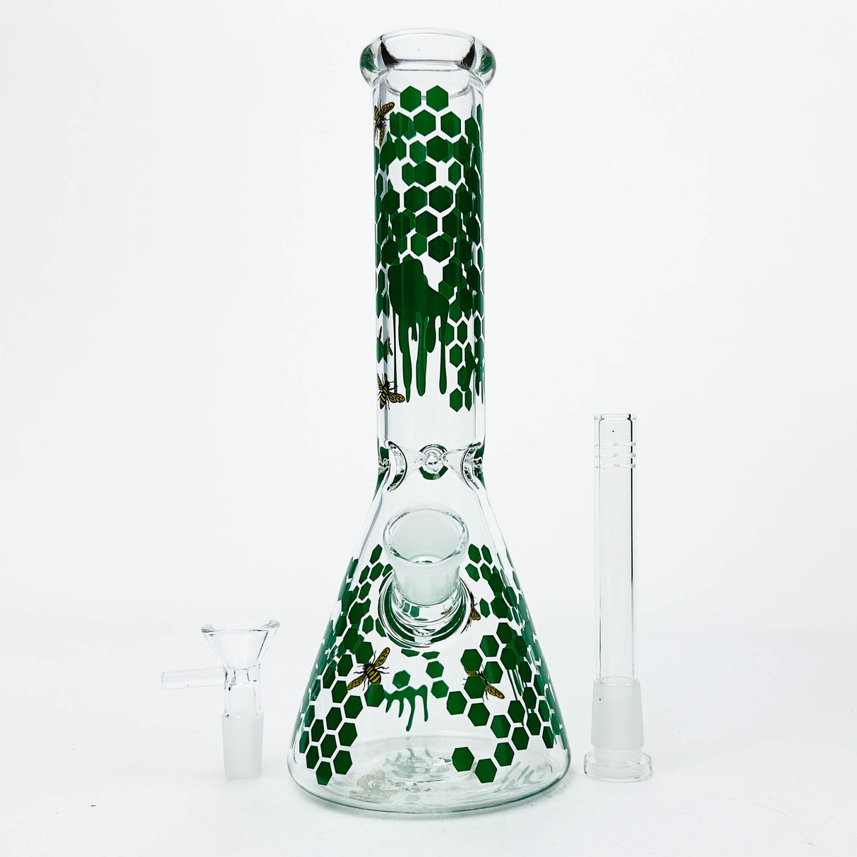 10" Glass Beaker Bong with Honeybee Design [FT07] Glass Bong LEHIGH WHOLESALE