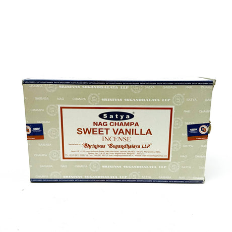 SATYA | Nag Champa Incense 15g Box of 12 Incense LEHIGH WHOLESALE SWEET VANILLA