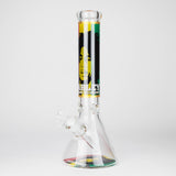 14" BM Design Glass Bong – 7mm Thick Heavy Duty Beaker Water Pipe Glass Bong 777 Smoke Design A