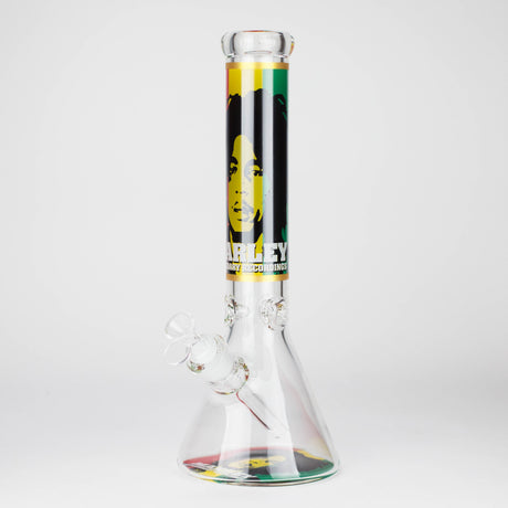 14" BM Design Glass Bong – 7mm Thick Heavy Duty Beaker Water Pipe