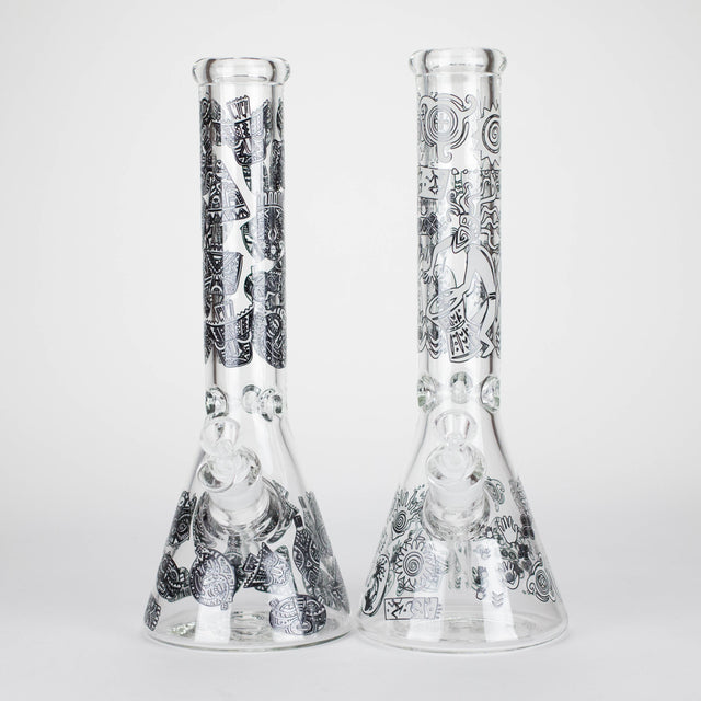 14" 7mm Thick Glass Water Bong – Glow in the Dark Beaker Bong Glass Bong LEHIGH WHOLESALE