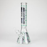 14" 7mm Gorilla Designs Glow In The Dark Beaker Bong – In the Box [FT1892ATS] Glass Bong LEHIGH WHOLESALE Green