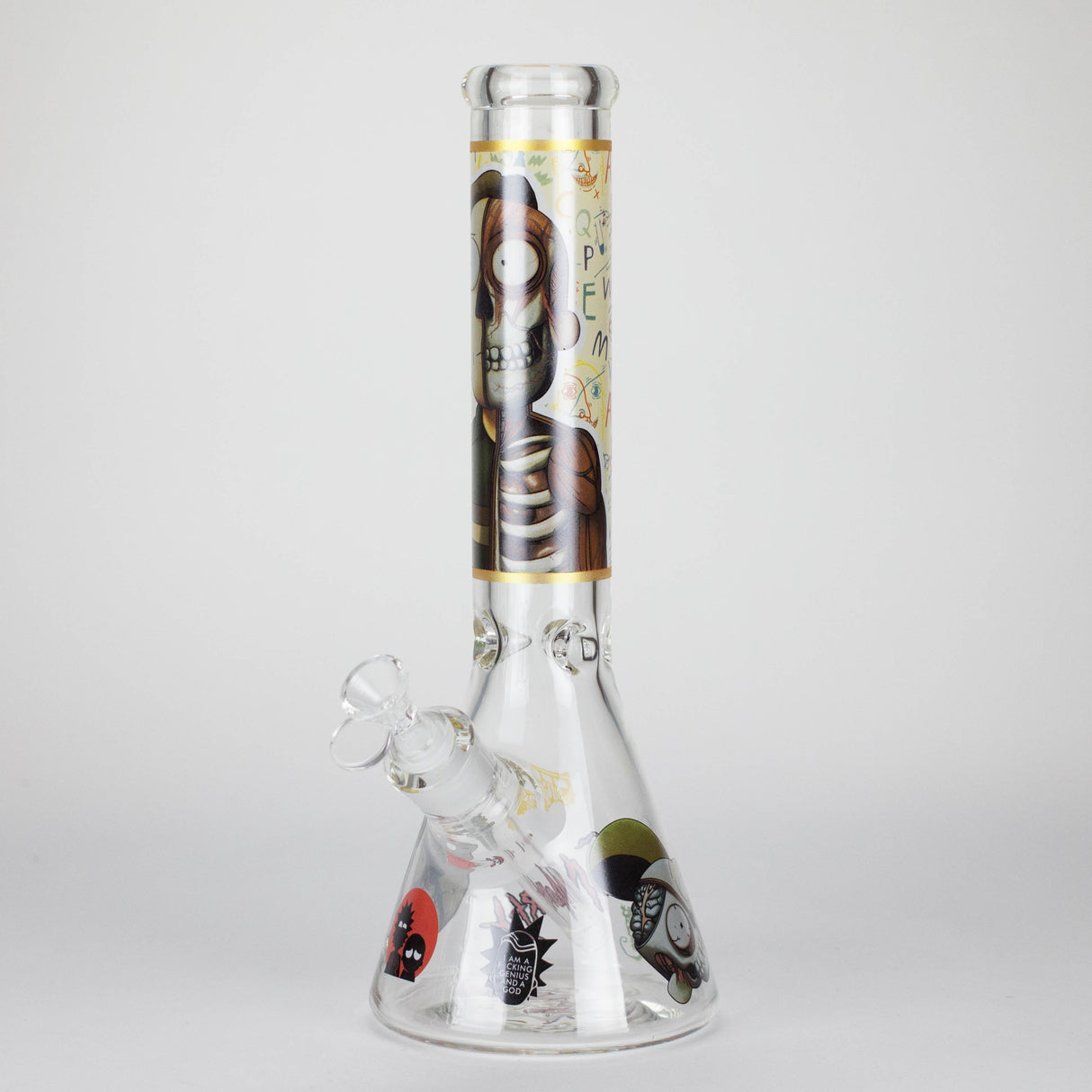 14" 7mm RM Skull Glass Bong – Heavy Duty Beaker Water Pipe [FTLL08] Glass Bong LEHIGH WHOLESALE Yellow