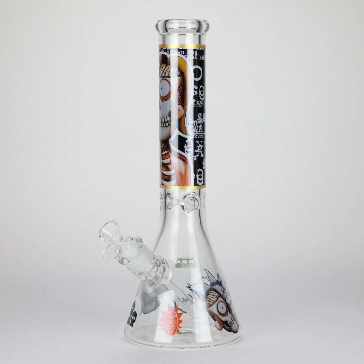 14" 7mm RM Skull Glass Bong – Heavy Duty Beaker Water Pipe [FTLL08] Glass Bong LEHIGH WHOLESALE Black