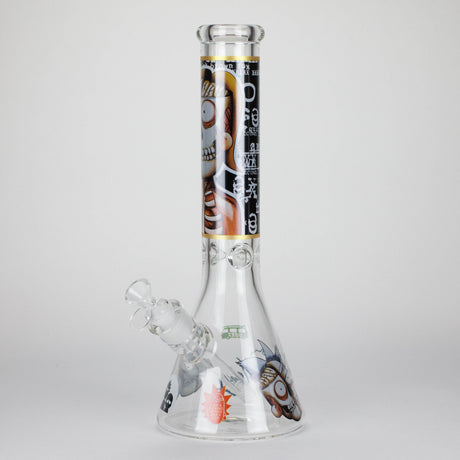 14" 7mm RM Skull Glass Bong – Heavy Duty Beaker Water Pipe [FTLL08]