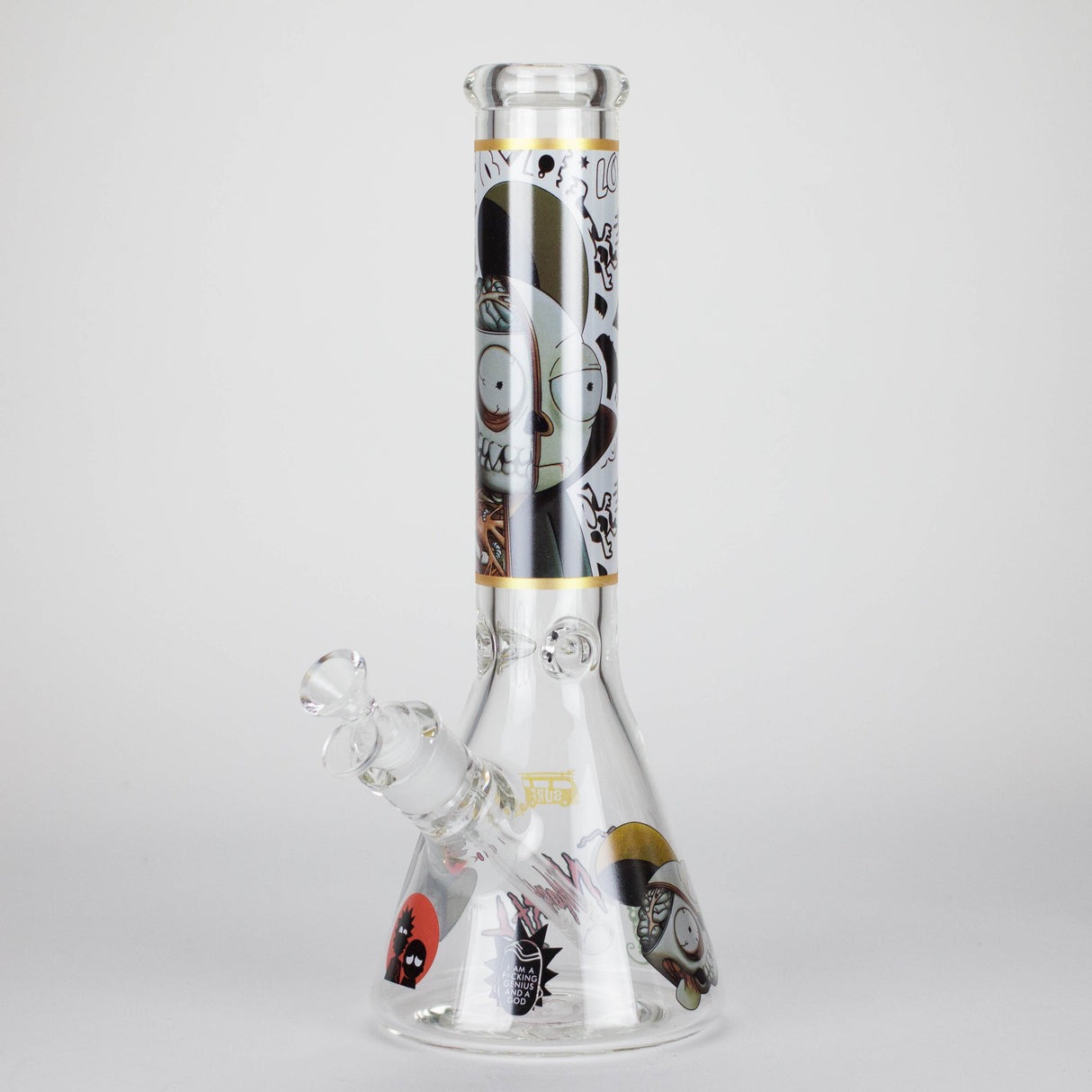 14" 7mm RM Skull Glass Bong – Heavy Duty Beaker Water Pipe [FTLL08] Glass Bong LEHIGH WHOLESALE White