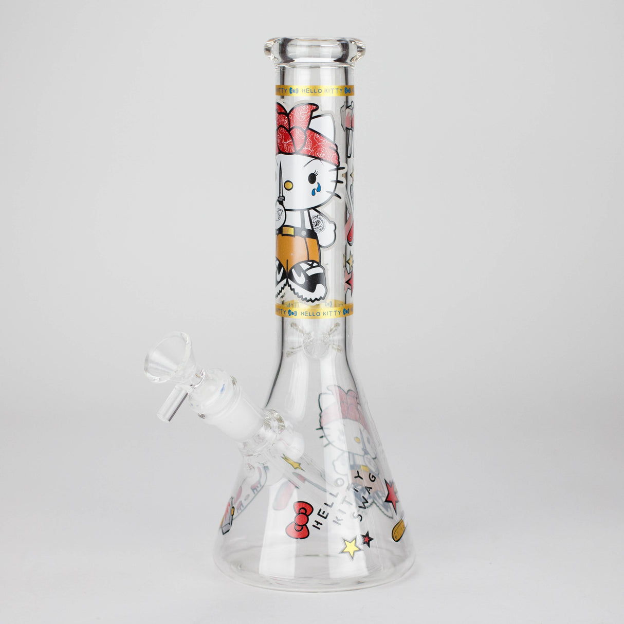 10" Wild Kitty Design Glass Beaker Bong Glass Bong 777 Smoke Design1