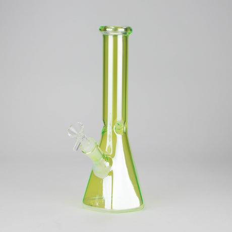 10" Two-Tone Color Glass Beaker Bong with Octagon Base Glass Bong 777 Smoke Lemon Green