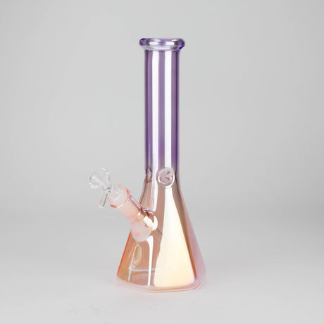 10" Two-Tone Color Glass Beaker Bong with Octagon Base Glass Bong 777 Smoke Purple Orange