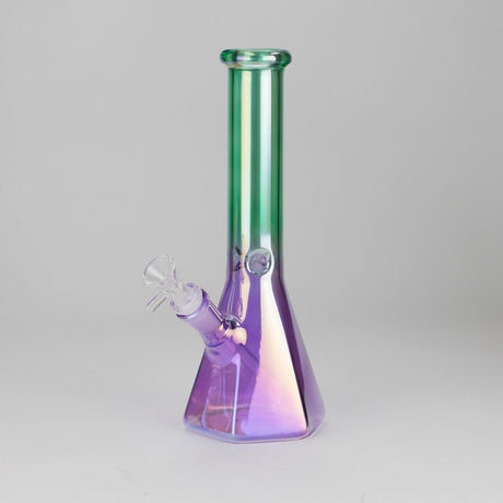 10" Two-Tone Color Glass Beaker Bong with Octagon Base Glass Bong 777 Smoke Green Purple