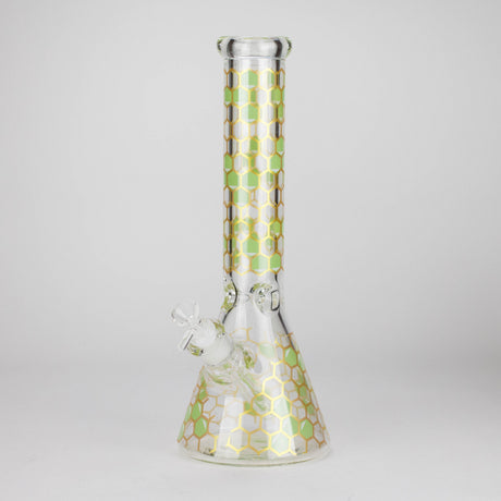 14" Beehive Design 7mm Thick Heavy Duty Glass Beaker Bong Glass Bong 777 Smoke Green