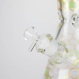 14" Beehive Design 7mm Thick Heavy Duty Glass Beaker Bong Glass Bong 777 Smoke