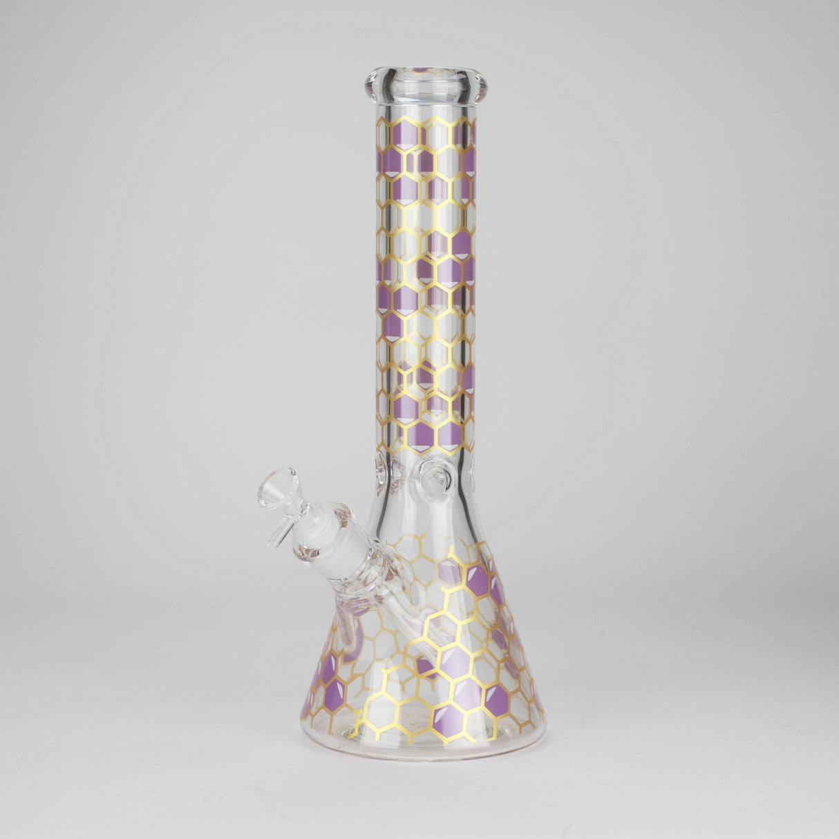 14" Beehive Design 7mm Thick Heavy Duty Glass Beaker Bong Glass Bong 777 Smoke Purple