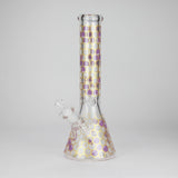 14" Beehive Design 7mm Thick Heavy Duty Glass Beaker Bong Glass Bong 777 Smoke Purple