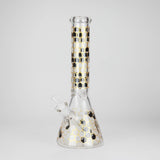 14" Beehive Design 7mm Thick Heavy Duty Glass Beaker Bong Glass Bong 777 Smoke Gray