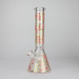 14" Beehive Design 7mm Thick Heavy Duty Glass Beaker Bong Glass Bong 777 Smoke Pink