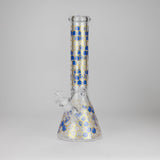 14" Beehive Design 7mm Thick Heavy Duty Glass Beaker Bong Glass Bong 777 Smoke Blue