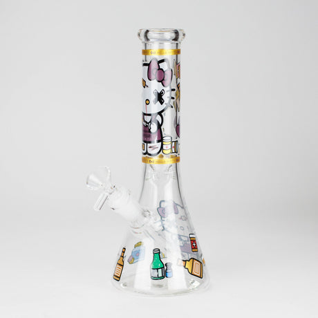 10" Wild Kitty Design Glass Beaker Bong Glass Bong 777 Smoke Design2