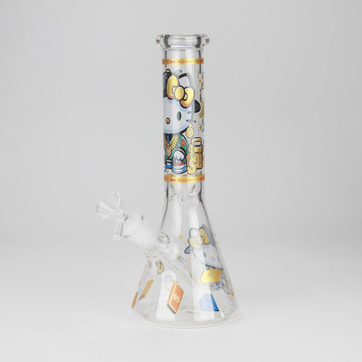 10" Wild Kitty Design Glass Beaker Bong Glass Bong 777 Smoke Design4