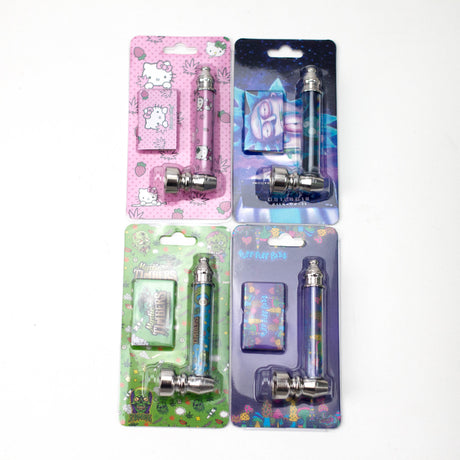 New Design 3.5" Metal Pipe with Screen - Box of 24 with Display Shelf Metal Pipe 777 Smoke