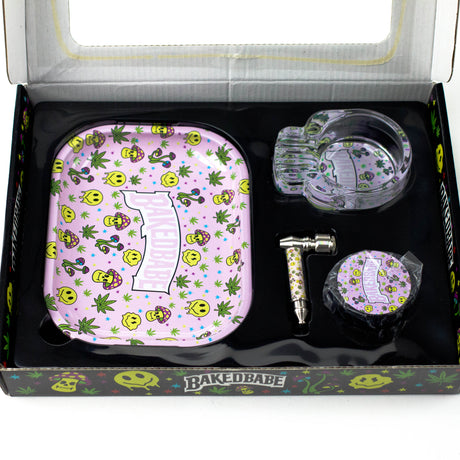 4-in-1 Metal Pipe Smoke Set Complete Kit Bundle 777 Smoke Bakedbabe