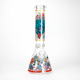 14" Mushroom Skull Design 7mm Thick Heavy Duty Glass Beaker Bong - Glow in the Dark Glass Bong 777 Smoke