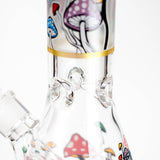 14" Mushroom Skull Design 7mm Thick Heavy Duty Glass Beaker Bong - Glow in the Dark Glass Bong 777 Smoke