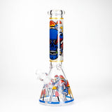14" Mushroom Skull Design 7mm Thick Heavy Duty Glass Beaker Bong - Glow in the Dark Glass Bong 777 Smoke Design5