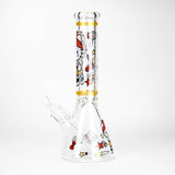 14" Wild Kitty Design 7mm Thick Heavy Duty Glass Beaker Bong - Glow in the Dark Glass Bong 777 Smoke