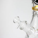 14" Wild Kitty Design 7mm Thick Heavy Duty Glass Beaker Bong - Glow in the Dark Glass Bong 777 Smoke