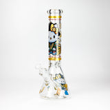 14" Wild Kitty Design 7mm Thick Heavy Duty Glass Beaker Bong - Glow in the Dark Glass Bong 777 Smoke Design4