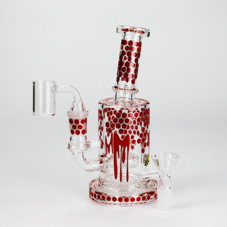 7" 2-in-1 Beehive Design Rig with Perc Banger & Bowl Included