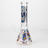 10" Sugar Skull New Design Glass Beaker Bong – Glow in the Dark