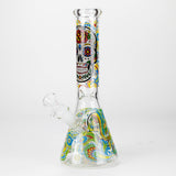 10" Sugar Skull New Design Glass Beaker Bong – Glow in the Dark