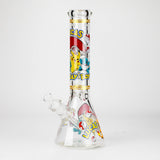 14" Carton Design 7mm Thick Heavy Duty Glass Beaker Bong – Glow in the Dark