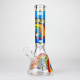 14" Carton Design 7mm Thick Heavy Duty Glass Beaker Bong – Glow in the Dark