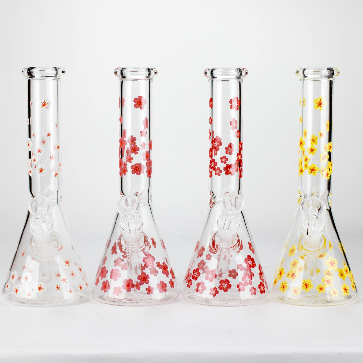 10" Cherry Blossom New Design Glass Beaker Bong