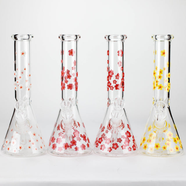 10" Cherry Blossom New Design Glass Beaker Bong Glass Bong 777 Smoke