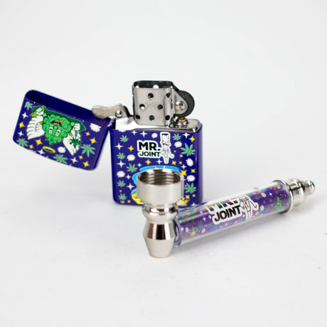 Metal Pipe & Zippo-Style Lighter Gift Set With Display Shelf – Box of 24