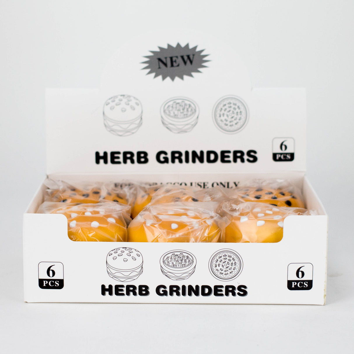 3" Hamburger Shape Metal Grinder 4 Layers - Box of 6